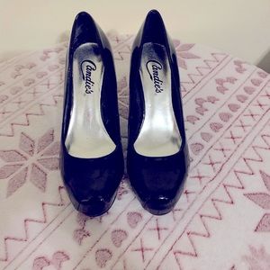 Size 5, black patent heels